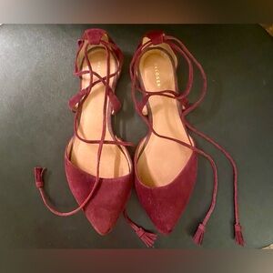 Halogen Suede Lace up Flats